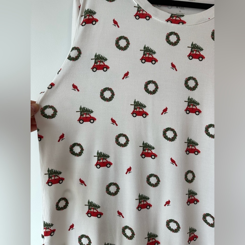 Kyte Women’s Christmas’s Holiday Wreath Long Sleeve Bamboo Pajama Top (Size XL) - Picture 3 of 7